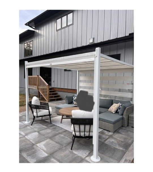 Brand New White Metal Pergola