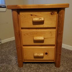 Wood Log Dresser Night Stand Side Table Furniture