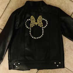 Girls Minnie Mouse Leather Jacket 