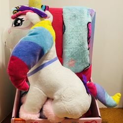 JoJo Siwa Unicorn Pillow and Throw Blanket 