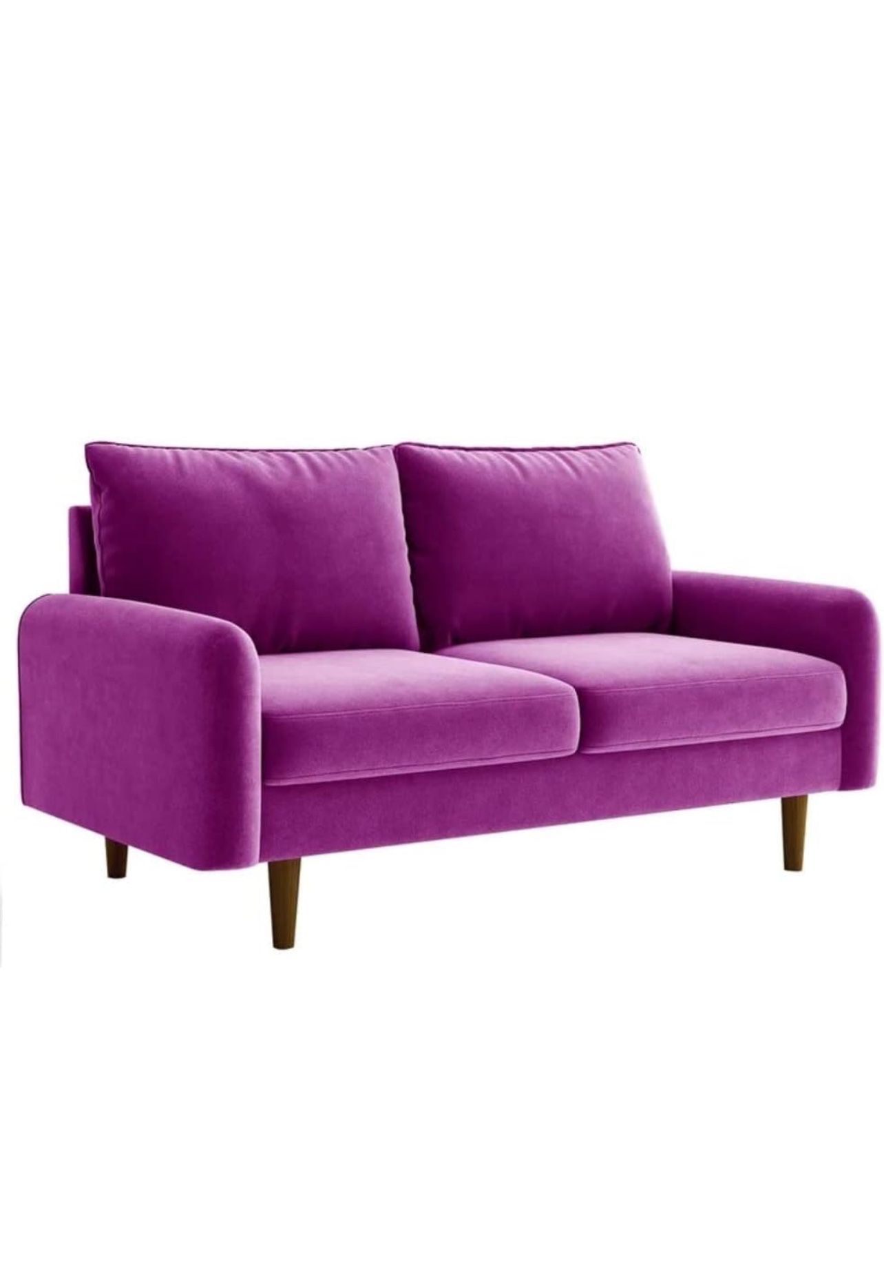 Sofa Couch For Livingroom 56.3" Wide |Velvet Loveseat Couch With Comfortable Square Arms, Foam Filled Tufted Seat & Removable Back Cushions | Pretty 