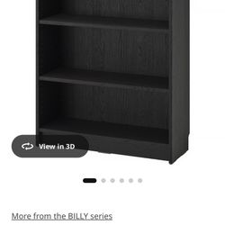  BILLY Bookcase, black oak effect, 31 1/2x11x41 3/4 "