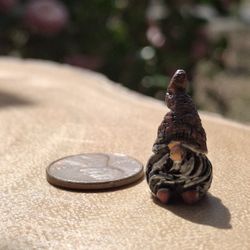 Micro Mini Red Hat Dollhouse Gnome Statue