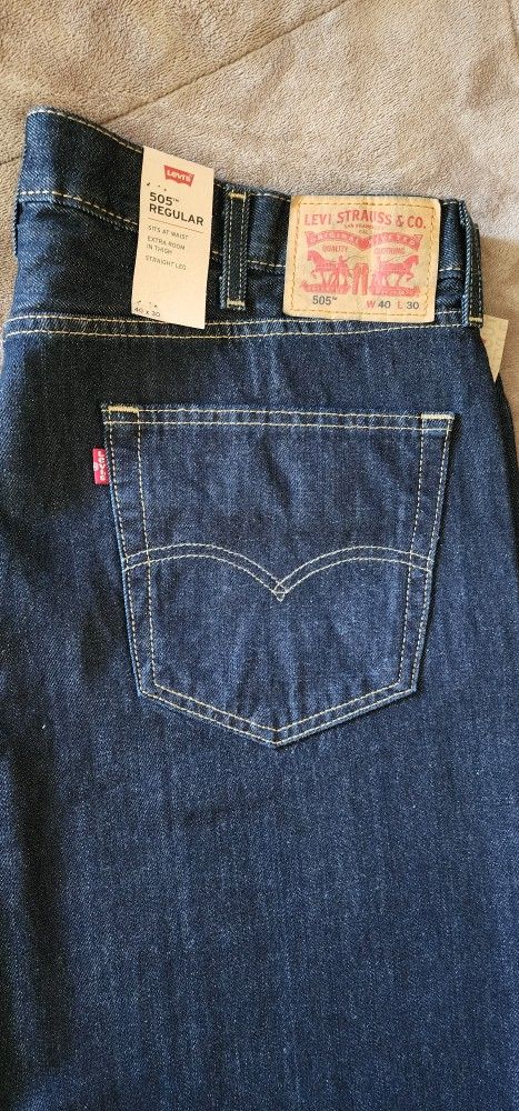New W/ Tags Levis 505 - Size 40×30 - Tumbled Rigid