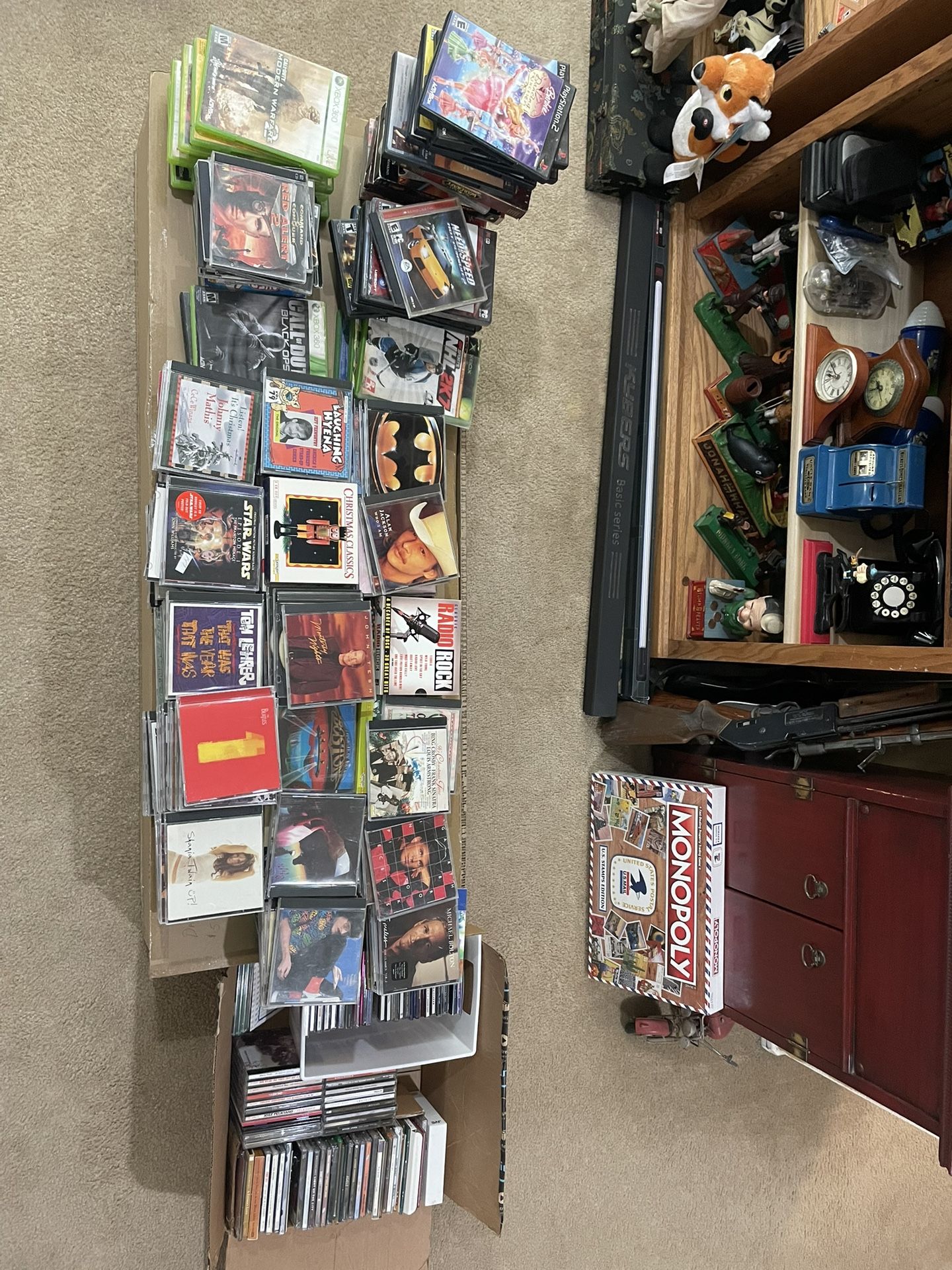 Xbox, Xbox 360, PC games, and Music CDs