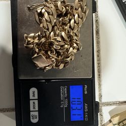 14k Cuban Bracelets And 10k Chain