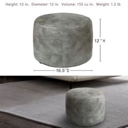 New Round Foot Rest Grey Ottoman .