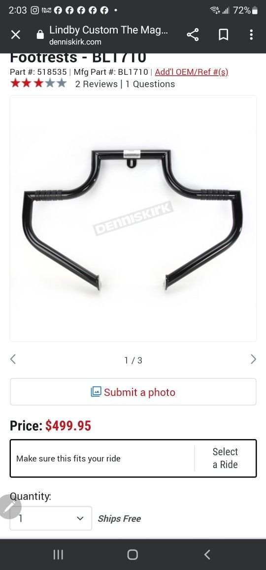 MOTORCYCLE HIGHWAY BAR LINDBY CUSTOM, INC