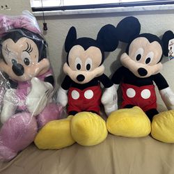 Large Mickey Plush Or Minnie 24 Inches $15 Each Plush