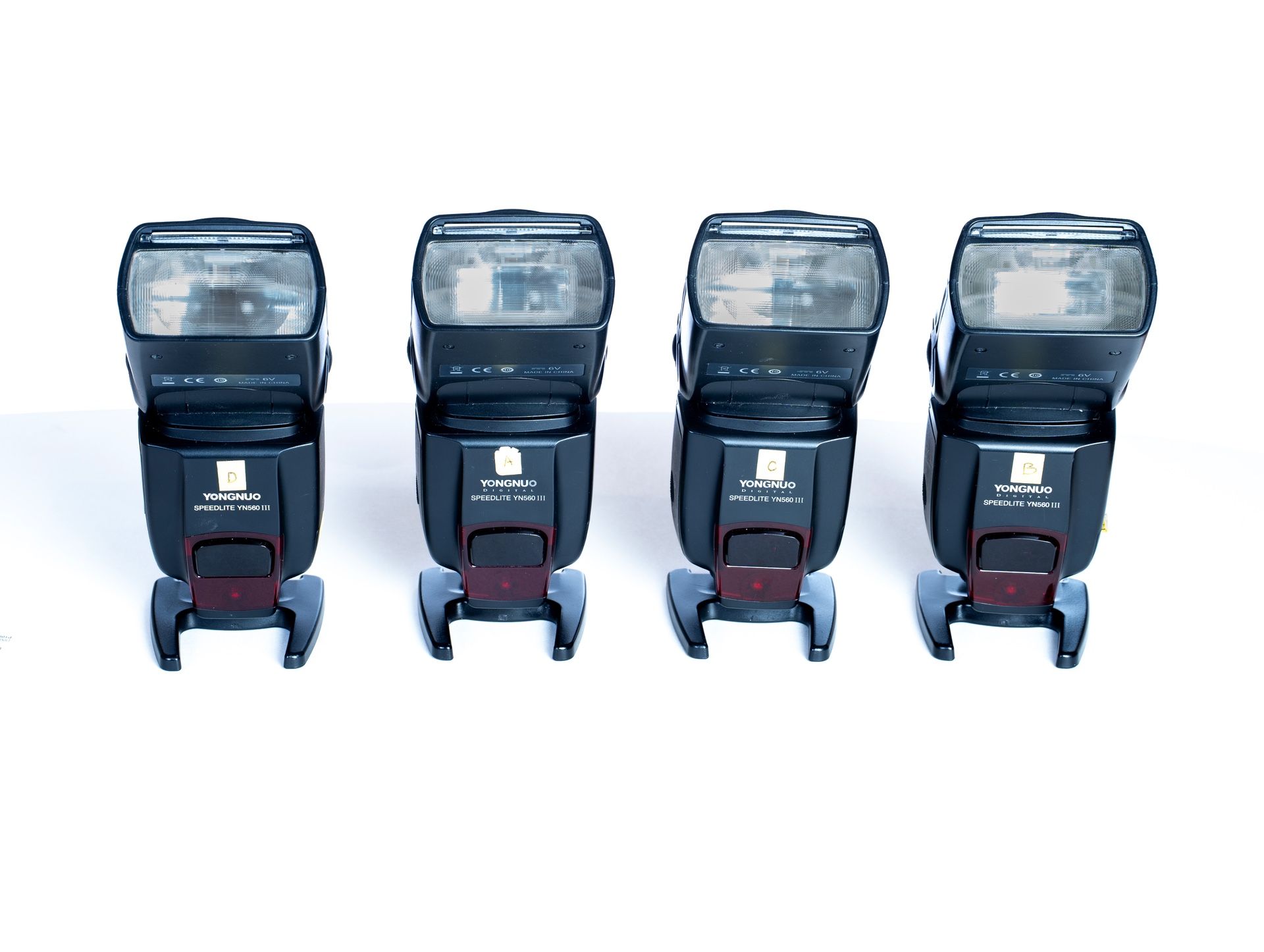 YONGNUO SET OF SPEEDLITE FLASHES, TRIGGER AND SLAVES.