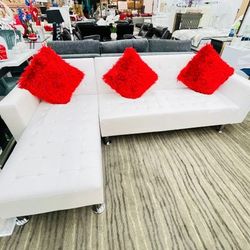 Sectional Sofa Bed, White, Ask For Price 