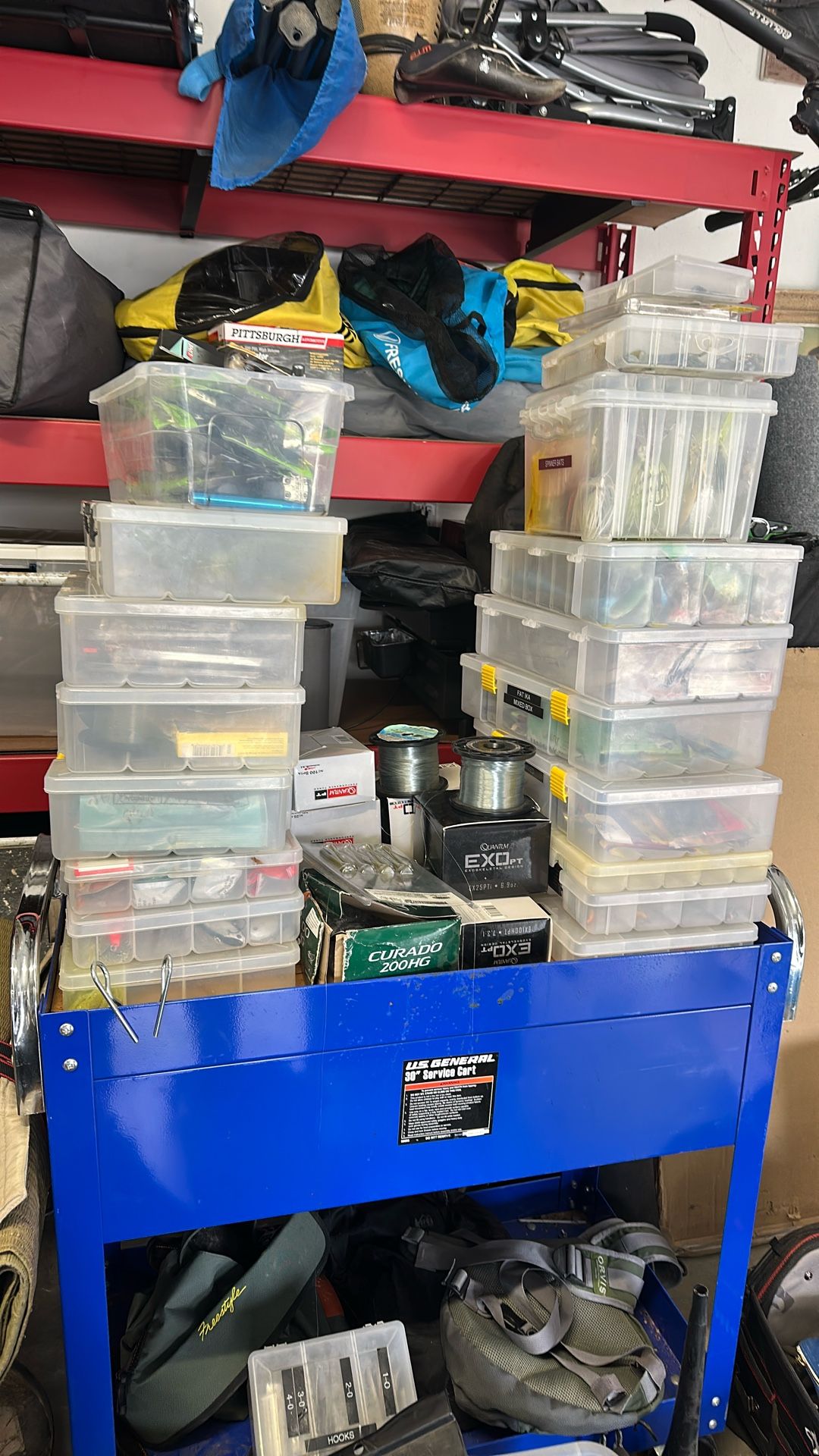 From $5 Up To $200Fishing Equipment Rods And Reels, Some Phenix Rods,Plastics, Spinner Bates, crank beats