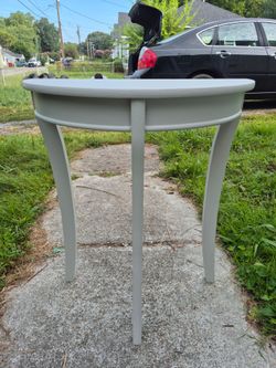 Vintage half present moon end table