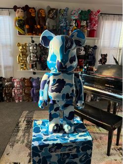 A Bathing Ape X Bearbrick Blue ABC Camo Shark 1000% Be@rbrick BAPE