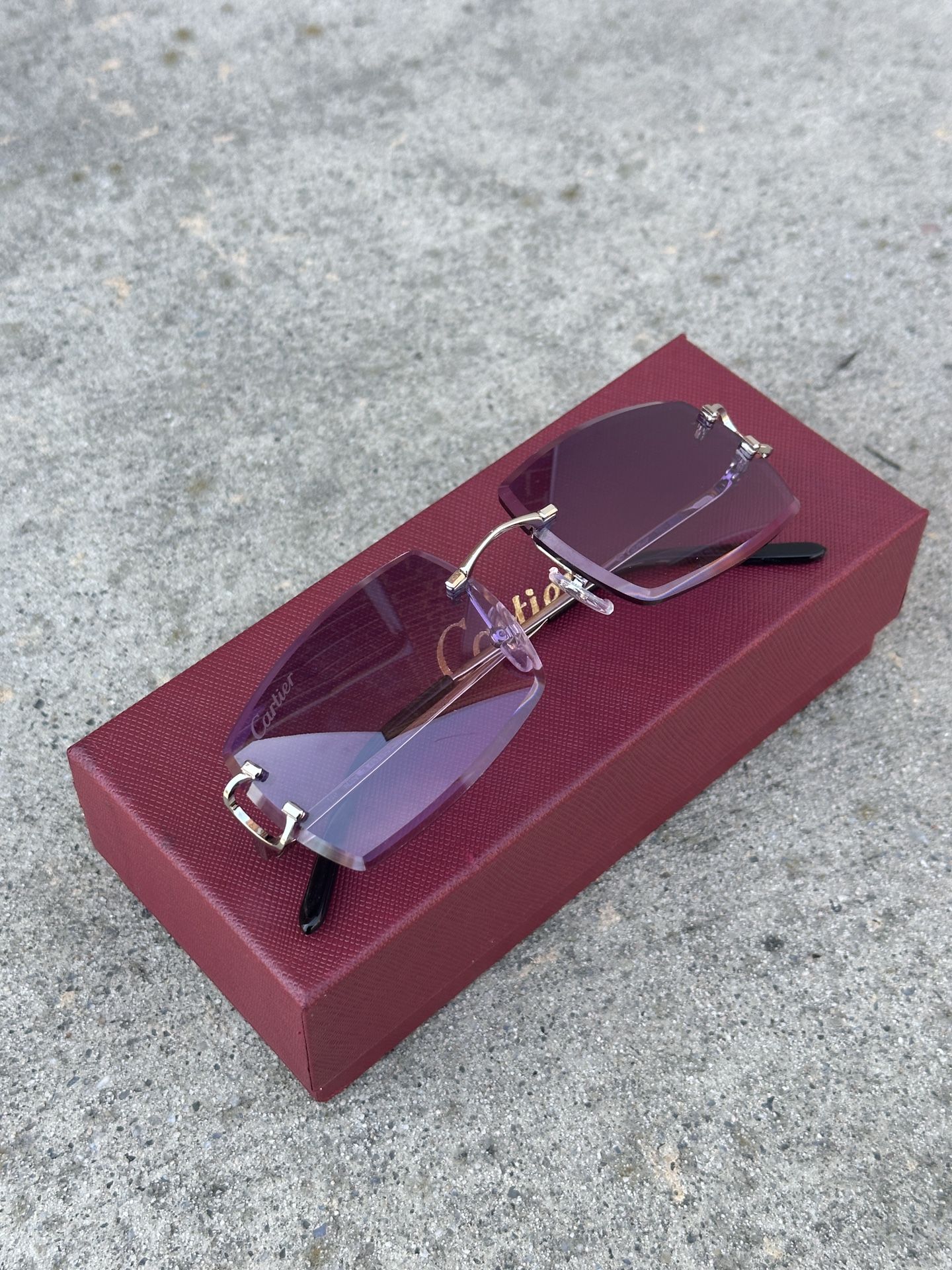 Silver Frame /Purple Lens Cartier Shades