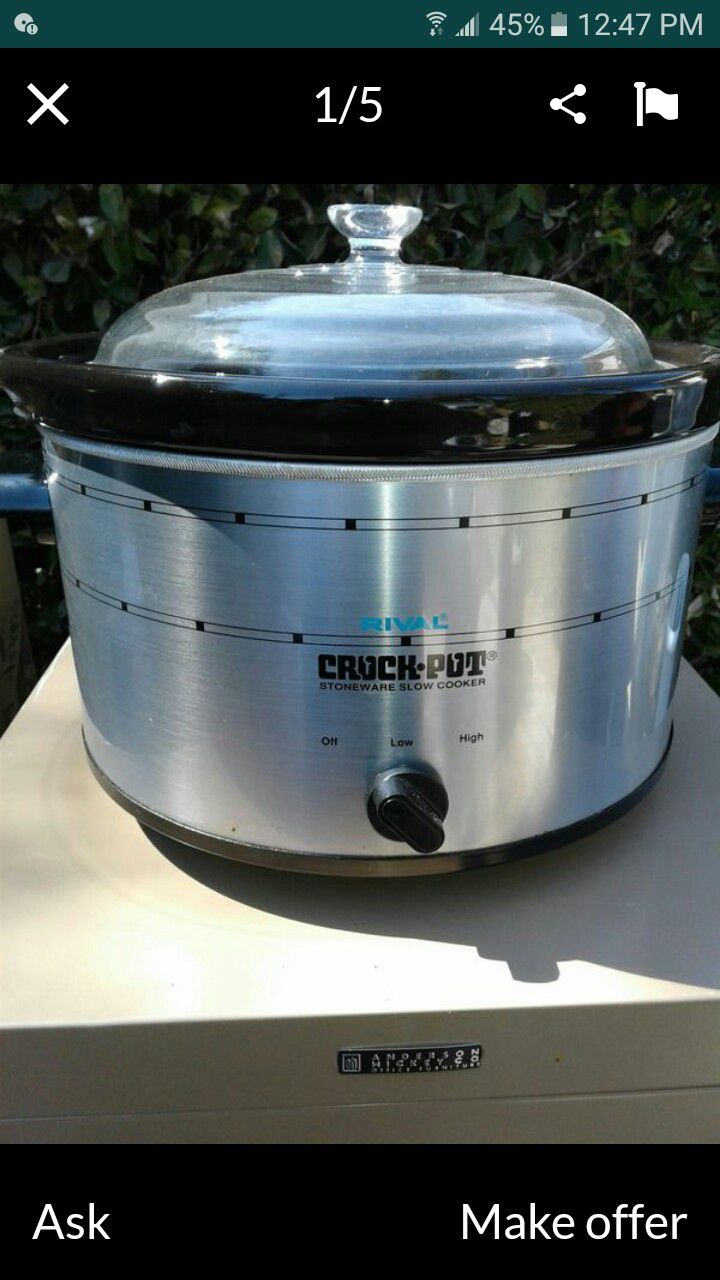 Stainless steel 5-quart crock pot