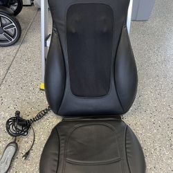 Brookstone Shiatsu Heated Massage Chair Pad | Full Back Massager w/ Heat + Remote 