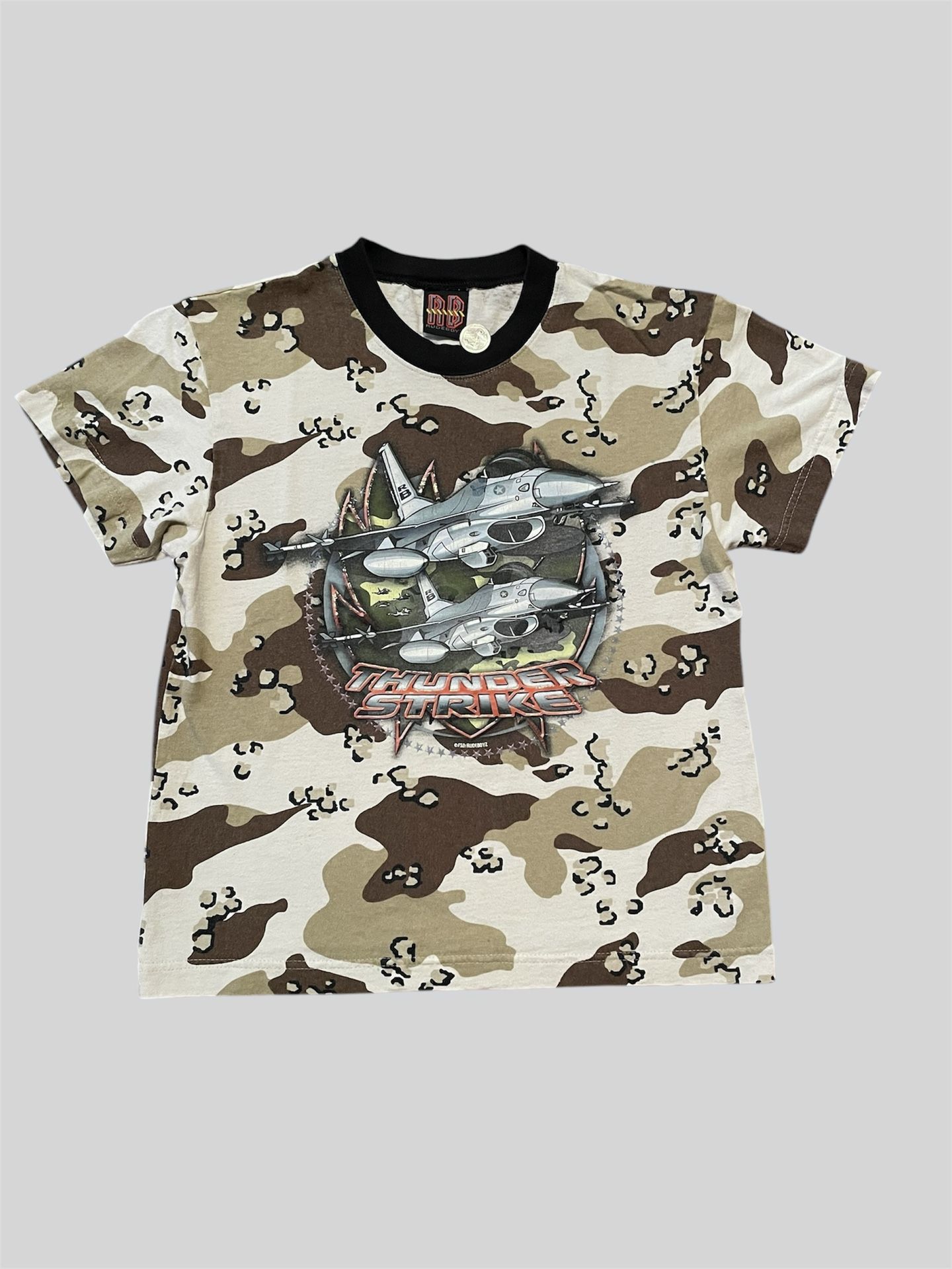 Thunder Strike Air Force vintage camo brown women’s baby tee shirt by RudeBoyz Size Women’s XS baby Tee