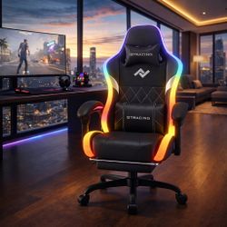 New GTPLAYER RGB Gaming Chair with Speakers, Computer Gamer Chair with Footrest and LED Lights, PC Gamer Chairs for Adults, High Back Reclining Office