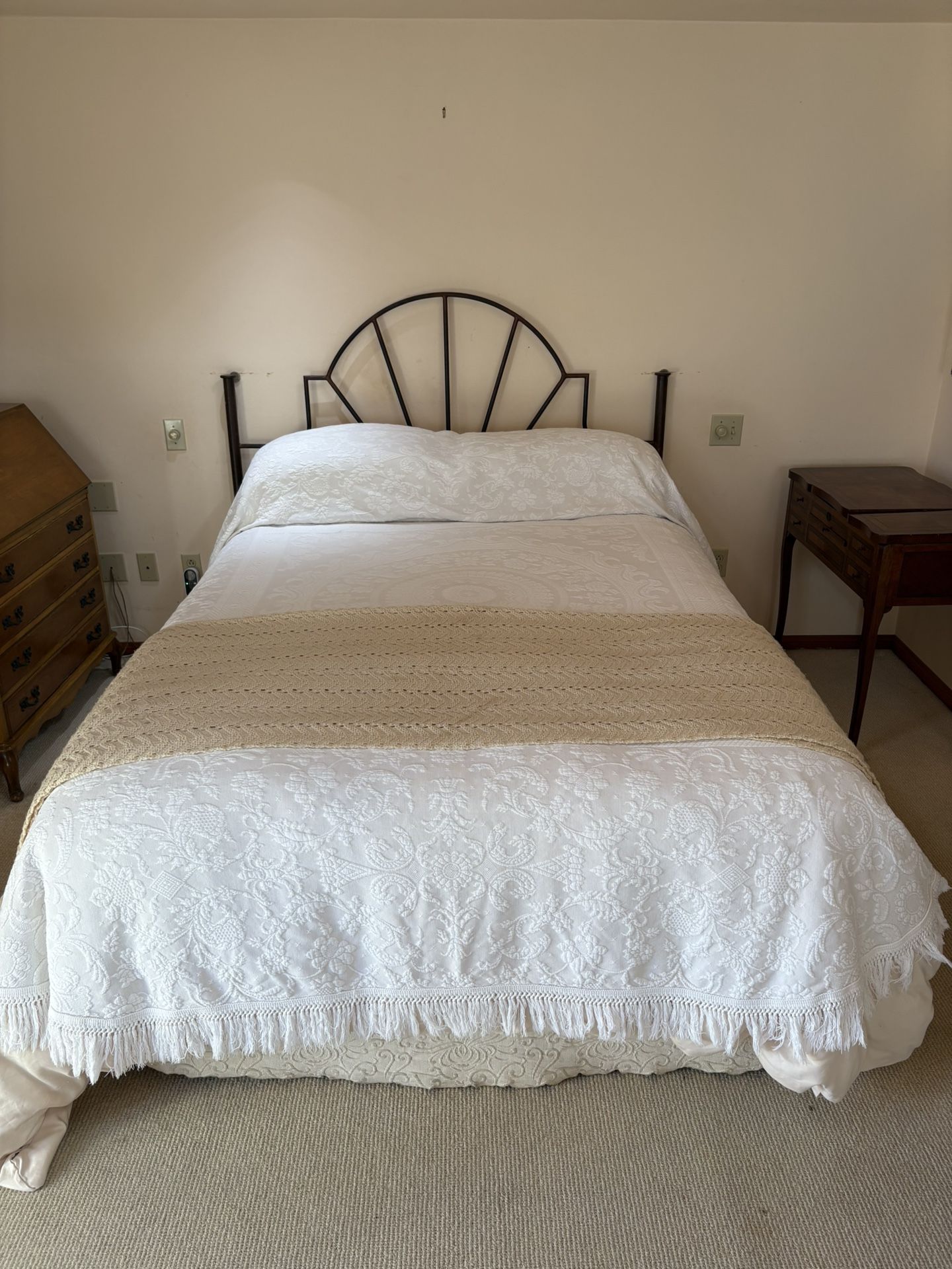 Full Bed With Mattress Box Spring And Iron Head Board