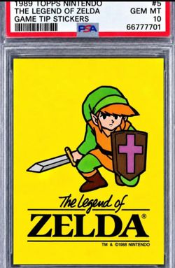 1989 Topps Nintendo game tip stickers Legend of Zelda number 5 link PSA 10