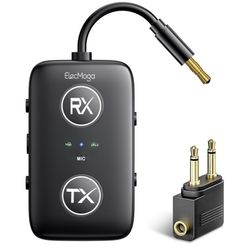 Brand New Bluetooth 5.4 Transmitter with Qualcomm Chipset, ElecMoga Airplane Travel Essentials Supports 2 AirPods or Headphones, 2-in-1 AUX Wireless R