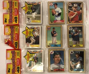 3 packs of rack packs 1987 topps baseball cards