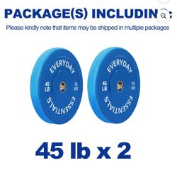 BalanceFrom Olympic Bumper Plate Weight Plate, 45 lbs Pair