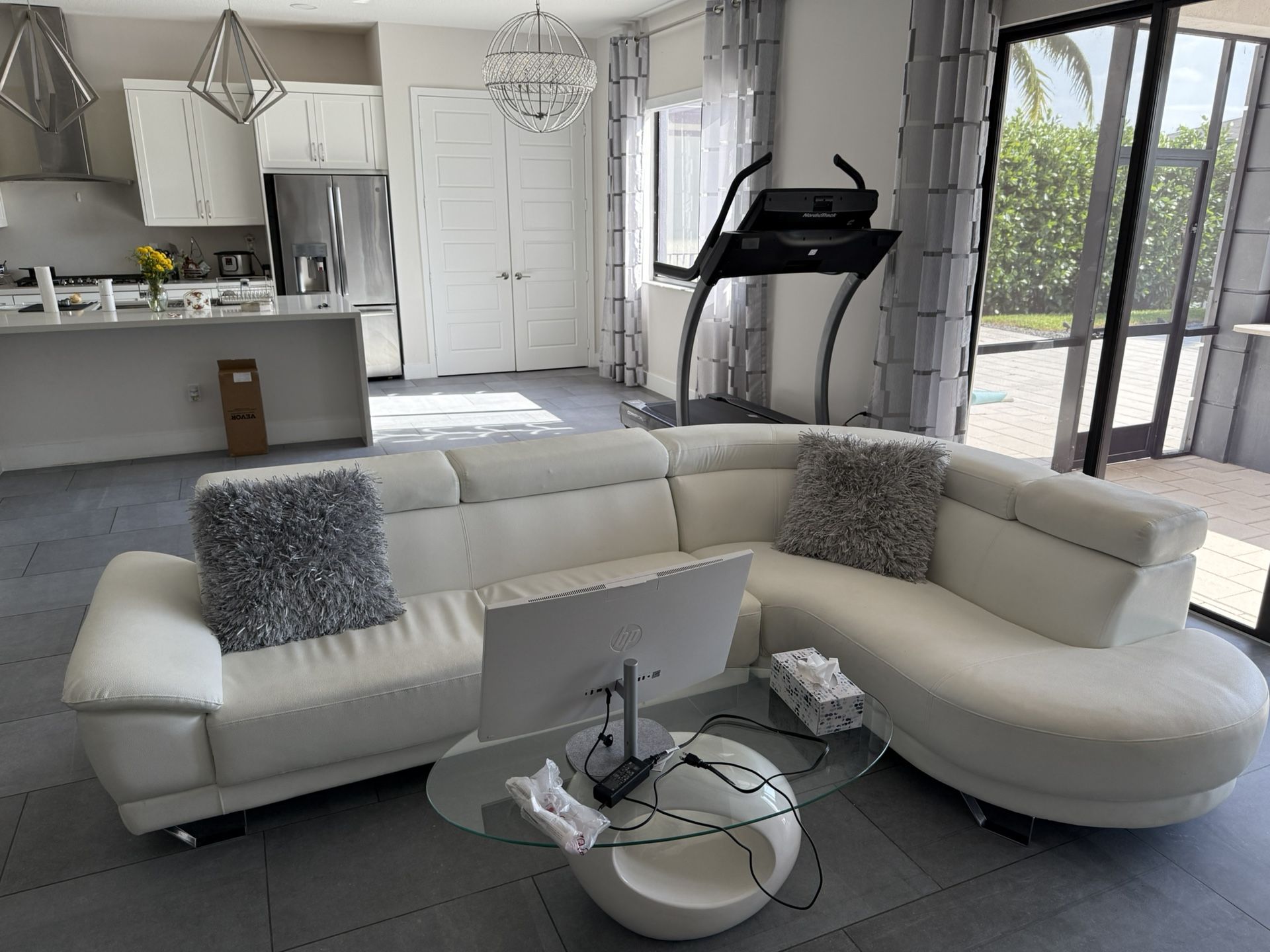 White Sofa W/ Coffee Table Included