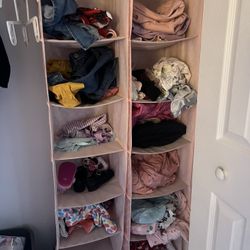 2 Pink Hanging Closet Organizer