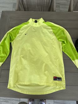 Vintage Nike Team Dri-FIT Soccer Training Mock Neck Top XL Volt Yellow