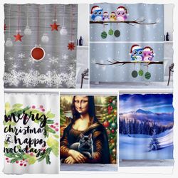 Bathroom Curtains  Christmas 