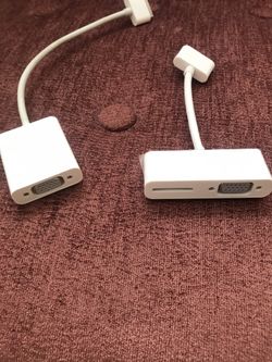 Two 30 Pin Dock Connector To VGA Adapter Cable For Ipad Apple