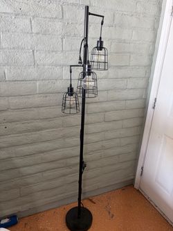Industrial 3-Light Cage Floor Lamp