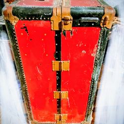 Rare Antique  Wardrobe Steamer Trunk By Straus Seattle Trunk Company