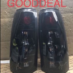 #OT87 88-1999 Chevy C/K Black Smoked Tail Light Pair 