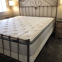 Cal King Wrought Iron Bed Frame With Mattress 