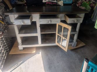 Large wooden kitchen island