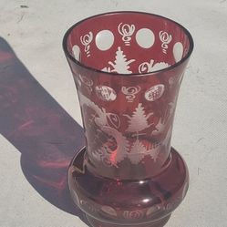 Vintage EGERMANN Red To Clear Bud Vase