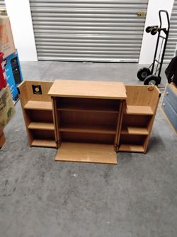 Wood Laminate Entertainment Center with Shelves