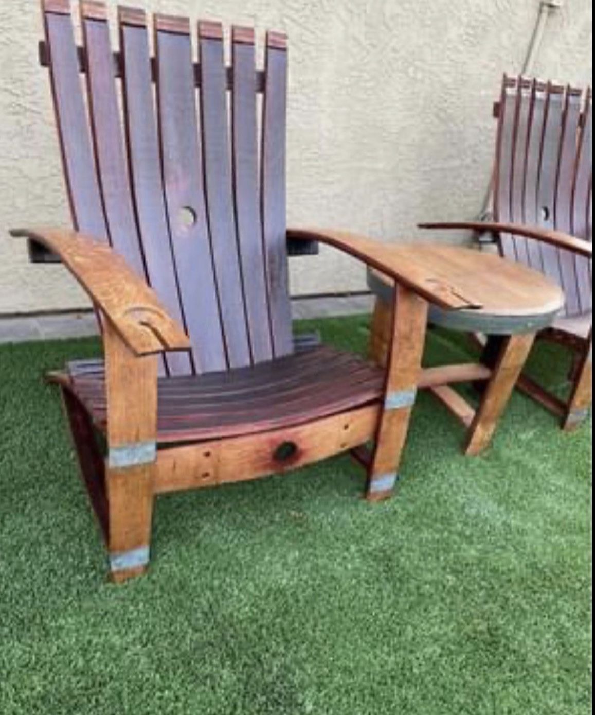 Wine Barrel Adirondack Chair 