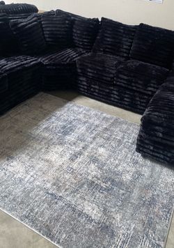 BLACK or gray Sectional Sofa Right or Left Facing wide Chaise available 130x100