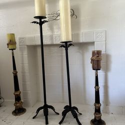 Vintage Spanish style Wroth Iron Candle Holders