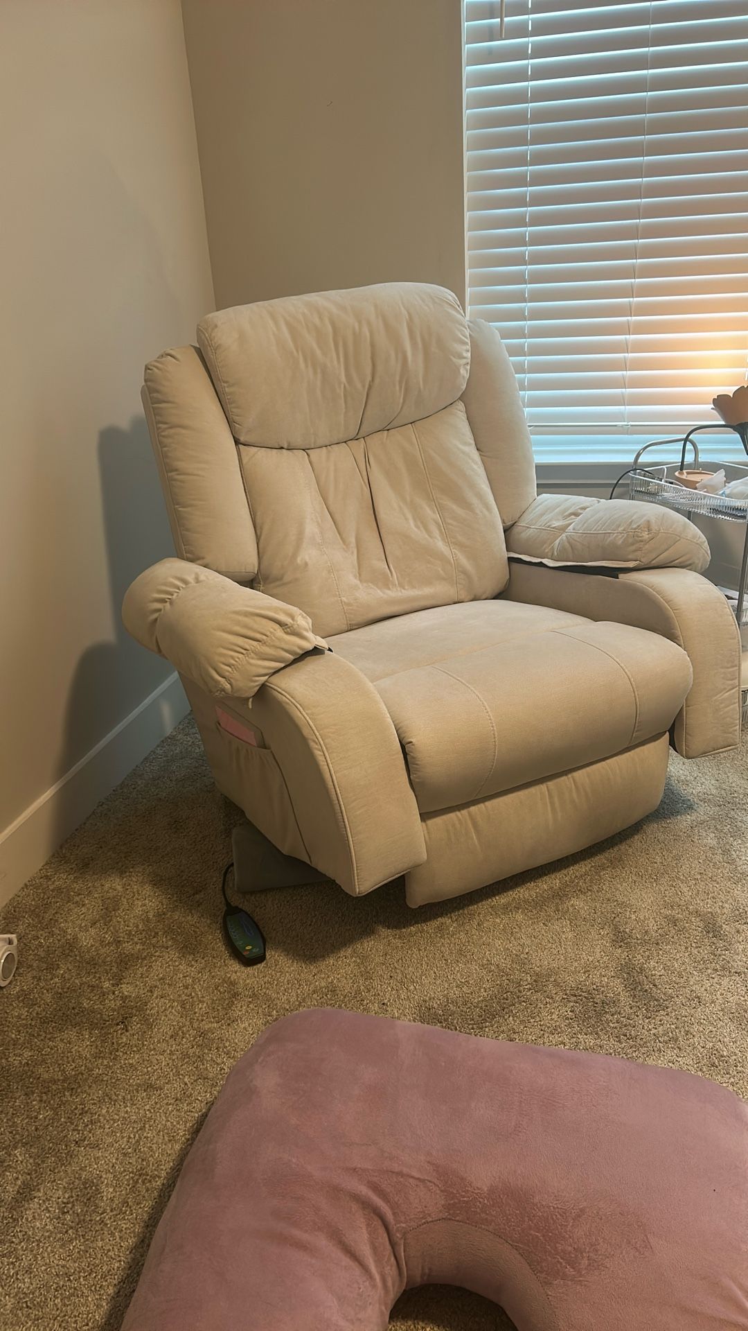Recliner Chair, Wide Rocker Chair, Rocking Chair with Massage and Heat,360°Swivel Nursery Rocking Chairs, Oversized Recliner for Adults, Cashmere Recl