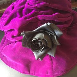 Del mar hat purple pink with black rose!