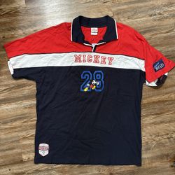Vtg Disney Mickey Mouse Jersey 90s XL NWT Polo Tommy Sport New USA Olympic Team