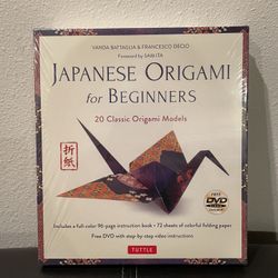 Japanese Origami For Beginners Kit NEW SEALED Tuttle Paper Book DVD 20 Models