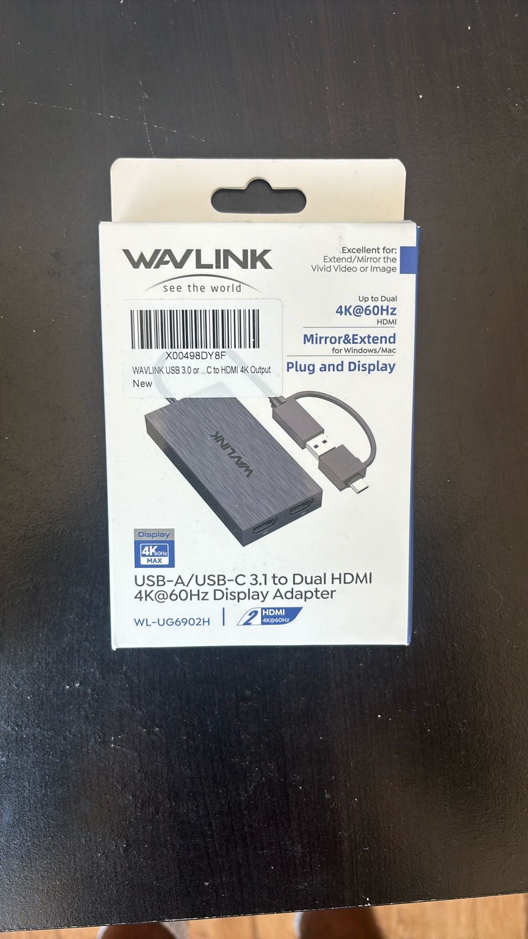 Wavlink USB To Dual HDMI 4k@60Hz Adapter
