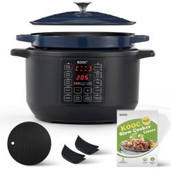 10-in-1 Electric Slow Cooker, 6-Quart Blue