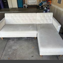 White Sleeper Storage Sectional.